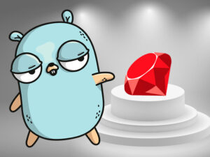 Golang vs ruby logo